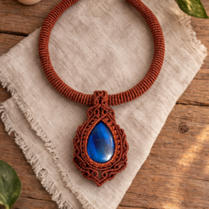 Collar Boho Macramé Labradorita