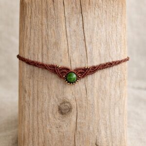 Gargantilla Choker Macramé Boho Tribal Ojo de Tigre