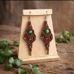 Pendientes Boho Tribal Marrón Ojo de Tigre