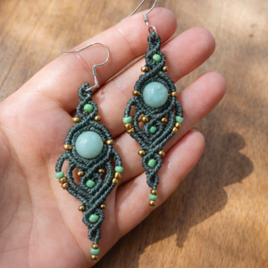 Pendientes Boho Tribal Turquesa Aguamarina