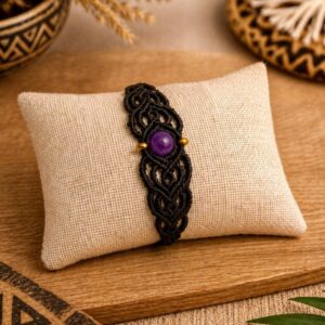 Pulsera Macramé Amatista Boho