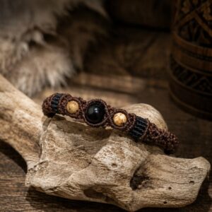 Pulsera Macramé Vikinga Ónix y Jaspe Paisaje